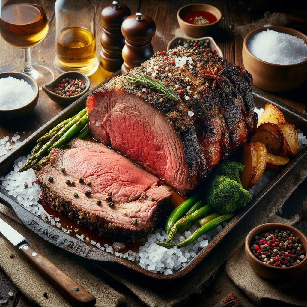 Prime Rib Roasted in Rock Salt